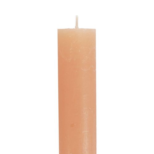 daiktų Kūginės žvakės vienspalvės Persikų spalvos oranžinės 34×300mm 4vnt
