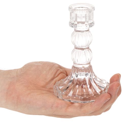 Permatoma žvakidė, klasikinio dizaino, stalo puošmena, 12 cm, 2 vnt. | Floristik24.lt
