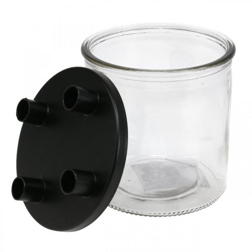 Žvakių laikiklio stiklas Strypo žvakidės dekoravimo stiklas H11cm Ø10cm