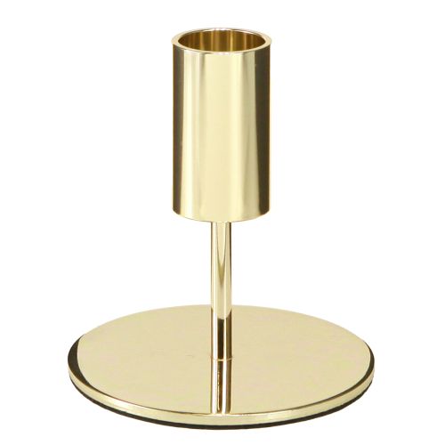 Auksinės spalvos modernus metalinis žvakidės, aukštis 10 cm, 4 vnt.