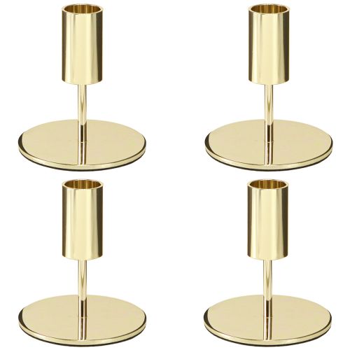 daiktų Auksinės spalvos modernus metalinis žvakidės, aukštis 10 cm, 4 vnt.