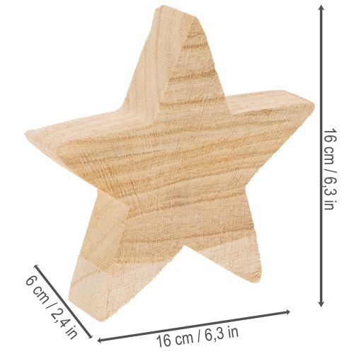 Medinis žvaigrinės formos žvakidės formos laikiklis kūginėms žvakėms, 16 cm | Floristik24.lt
