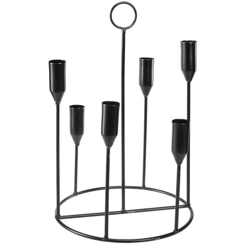 daiktų Metalinė žvakidė 6 žvakėms, juoda, Ø20 cm, aukštis 31 cm
