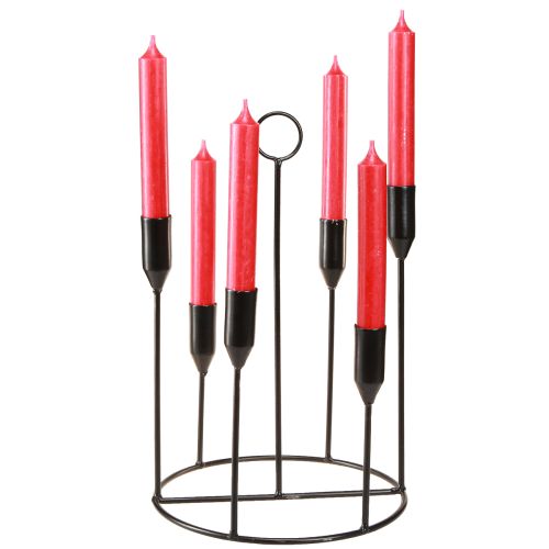 daiktų Metalinė žvakidė 6 žvakėms, juoda, Ø20 cm, aukštis 31 cm