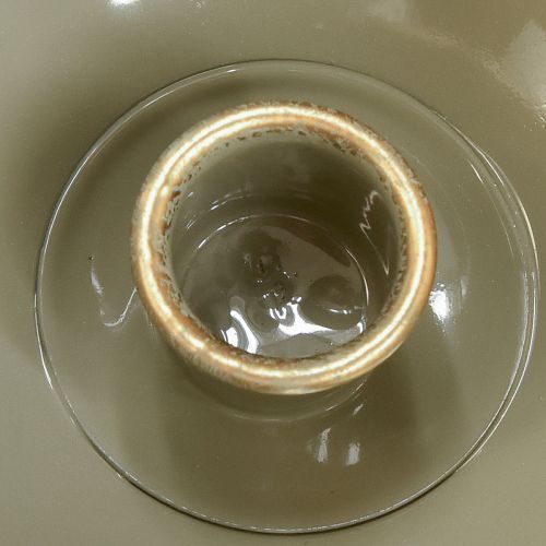 daiktų Siaurėjanti žvakidė, metalinė, pilkai auksinė, aukštis 9,5 cm