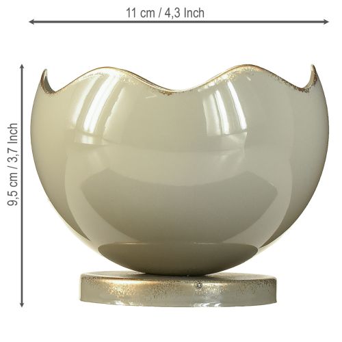 daiktų Siaurėjanti žvakidė, metalinė, pilkai auksinė, aukštis 9,5 cm
