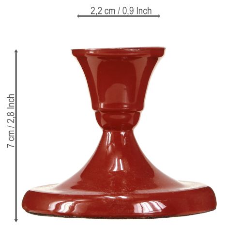 daiktų Metalinė žvakidė raudona Ø8,5 cm, aukštis 7 cm