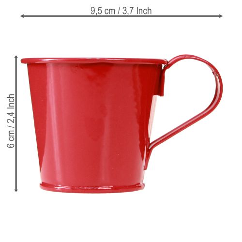 daiktų Metalinės žvakidės, raudonos, puodeliai, aukštis 6 cm, 6 vnt.