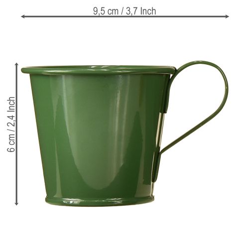 daiktų Siaurėjanti žvakidė, puodelio formos, tamsiai žalia, aukštis 6 cm, 6 vnt.