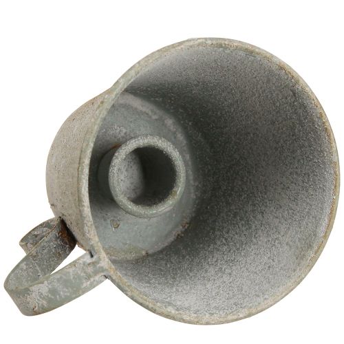 daiktų Kūginis žvakių laikiklis vintage puodelio žvakių laikiklis metalinis pilkas Ø9,5cm H8cm 3vnt.
