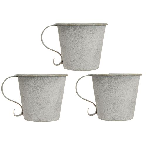 daiktų Kūginis žvakių laikiklis vintage puodelio žvakių laikiklis metalinis pilkas Ø9,5cm H8cm 3vnt.