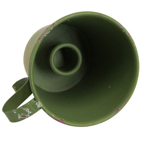 daiktų Lazdelė žvakidėms vintažinė taurė metalinė apdaila žalia Ø9,5cm H8cm 3vnt