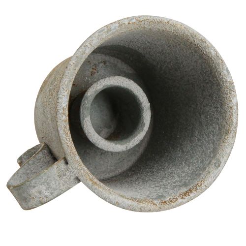 daiktų Kūginis žvakių laikiklis vintažinis puodelis metalinis pilkas Ø7cm H6cm 2vnt