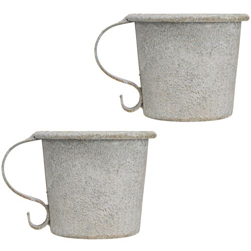 daiktų Kūginis žvakių laikiklis vintažinis puodelis metalinis pilkas Ø7cm H6cm 2vnt