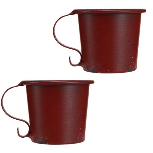 daiktų Kūginis žvakių laikiklis vintažinis puodelis metalinis vyno raudonas Ø7cm H6cm 2vnt