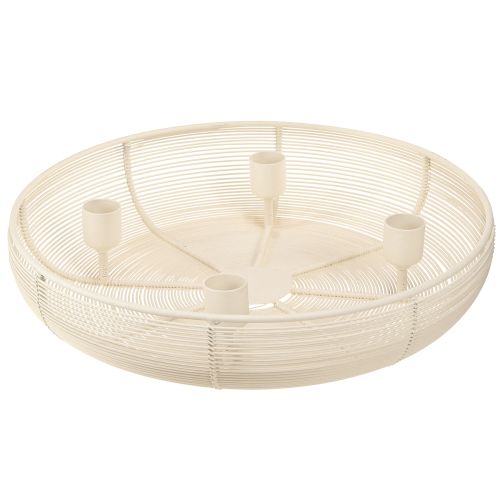Žvakidė 4 žvakėms, kreminės spalvos žvakidės dubuo Ø29cm