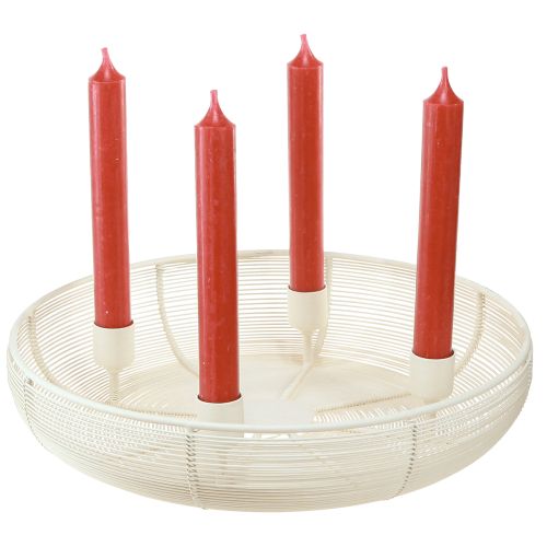 daiktų Žvakidė 4 žvakėms, kreminės spalvos žvakidės dubuo Ø29cm