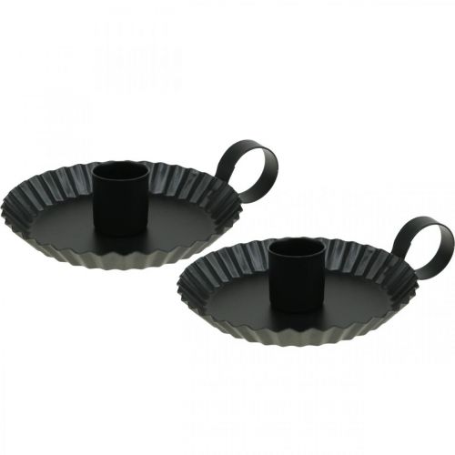 Žvakidė juodo metalo lazdelė žvakidė Ø9,5cm 4vnt