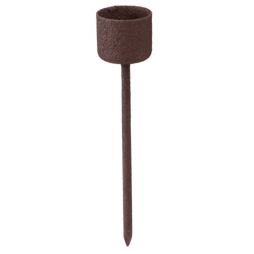 Floristik24 Žvakių laikiklis lazdele užkimšimui rūdžių ruda Ø22mm H10,5cm 12 vnt.