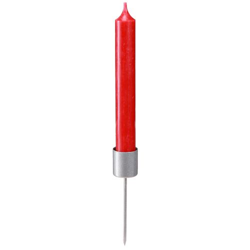 daiktų Žvakidėkliukas žvakių laikikliui užkimšti sidabrinis pilkas Ø2,5cm H11cm 16 vnt.