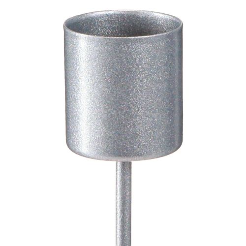 daiktų Žvakidėkliukas žvakių laikikliui užkimšti sidabrinis pilkas Ø2,5cm H11cm 16 vnt.
