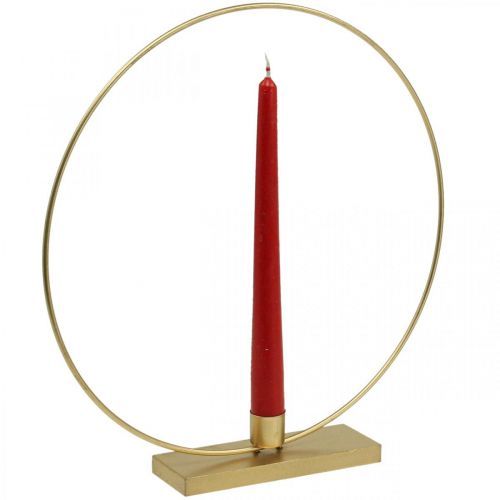 daiktų Dekoratyvinis žiedinis metalinis žvakių laikiklis Deco Loop Golden Ø30cm