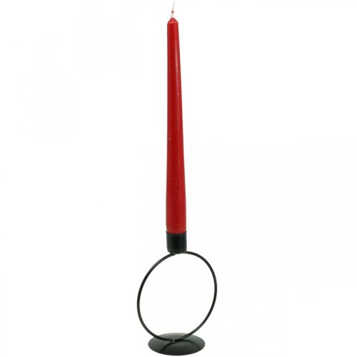 Floristik24 Žvakidė juodo metalo žiedinė lazdelė žvakidė Ø10,5cm