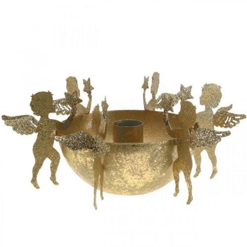 Kalėdų dekoravimo žvakidė su angelais Golden Ø18cm