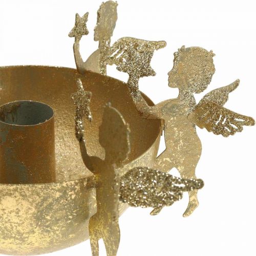 Floristik24 Kalėdų dekoravimo žvakidė su angelais Golden Ø18cm