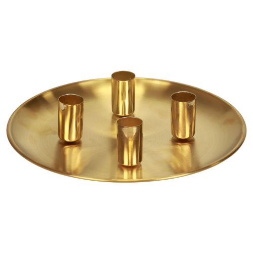 Floristik24 Žvakidėžės lazdelė auksinė Ø2.5cm Žvakė metalinė Ø23cm