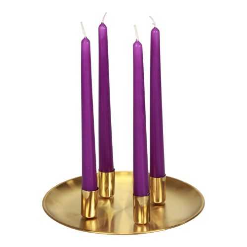 Floristik24 Žvakidėžės lazdelė auksinė Ø2.5cm Žvakė metalinė Ø23cm
