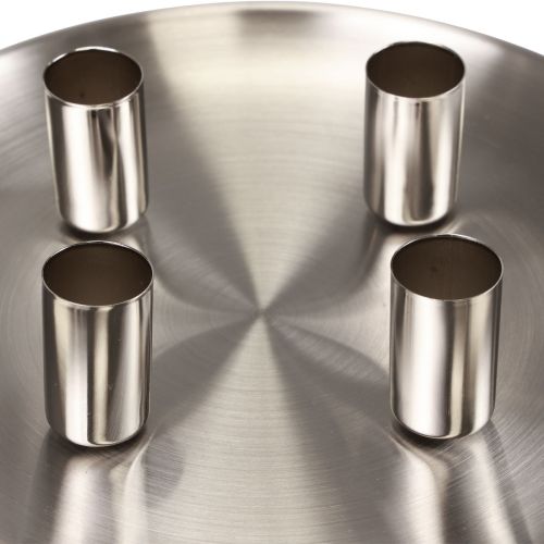 Floristik24 Žvakidėžės lazdelė sidabrinė Ø2,5cm žvakių plokštelė metalinė Ø23cm