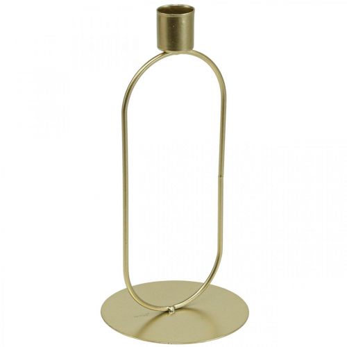 Floristik24 Žvakidė Ovali Žvakidė Auksinė Ø10cm H21cm