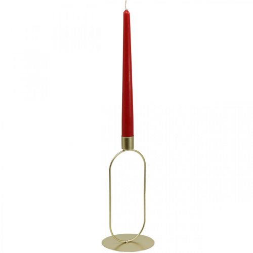 Floristik24 Žvakidė Ovali Žvakidė Auksinė Ø10cm H21cm