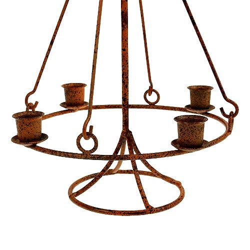 Floristik24 Stovas su medinėmis žvakidėmis rudos Ø16cm H27cm