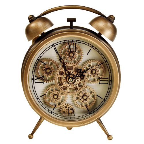 daiktų Steampunk laikrodis su romėniškais skaičiais žadintuvas 23x8x29,5cm