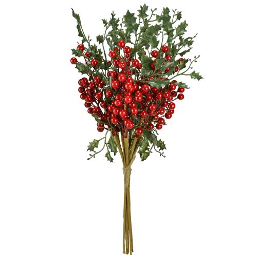 daiktų Kalėdinių bugienio šakelių uogos, dirbtinės Ilex 45 cm, 6 vnt.