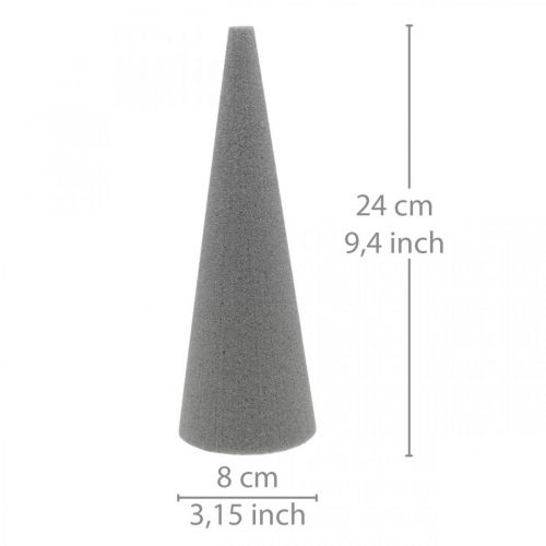 daiktų OASIS® Floral Foam Cone SEC pilka, sausa gėlių masė H24cm Ø8cm 6 vnt.