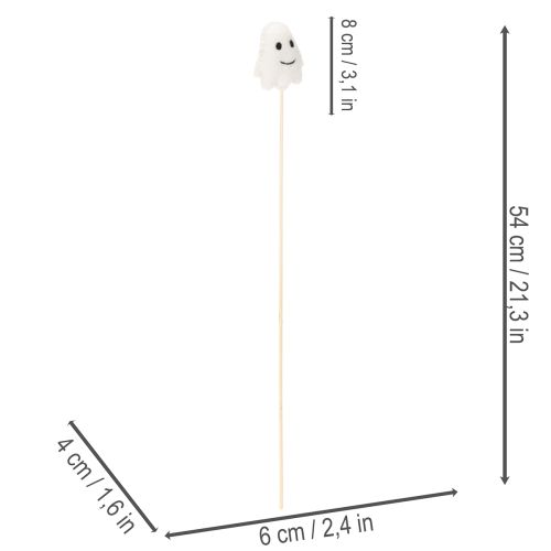 Vaiduoklių figūrėlės ant medinių pagaliukų, Helovino dekoracijos, 54 cm, 8 dalys | Floristik24.lt