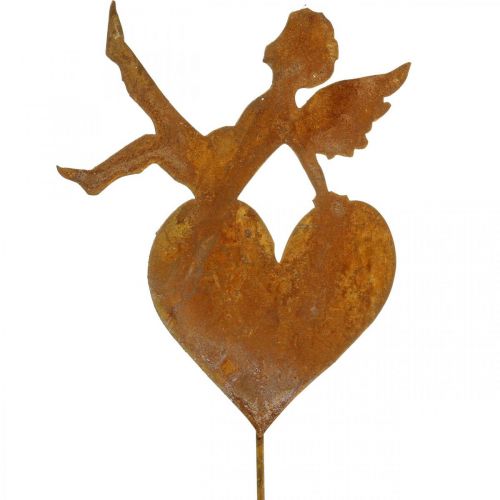 Floristik24 Sodo kuolas Kalėdų angelo širdelės patina dekoracija 14,5cm