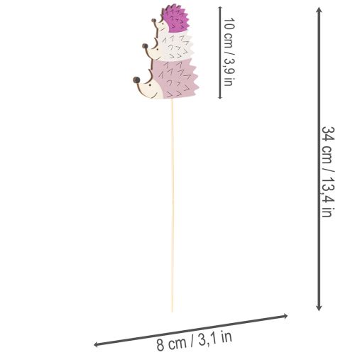 Dekoratyviniai sodo kuolai - spalvinga ežių šeima - 34 cm, 12 dalių - | Floristik24.lt