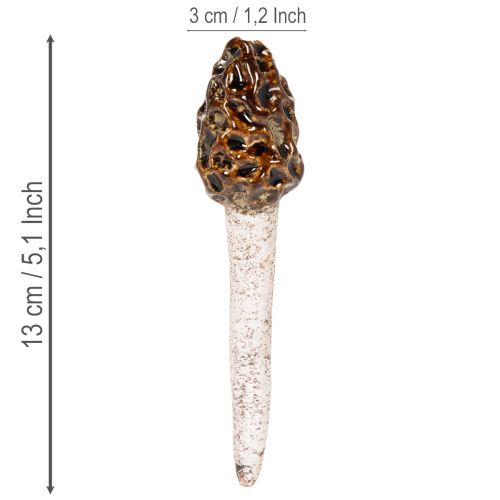 Dirbtinis morelio grybo dekoratyvinis kuolas augalų vazonams ir stalui, 13 cm, 2 vnt. | Floristik24.lt