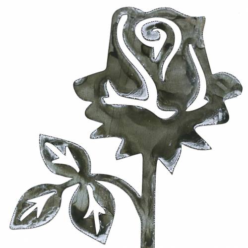 Floristik24 Metalinė smeigė rožinė sidabro pilka, baltai plautas metalas 20cm × 8cm 12vnt