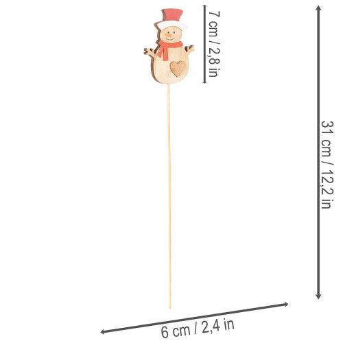 Mediniai sniego senio kuoliukai gėlių dekoracijoms, Kalėdoms, 31 cm, 12 dalių | Floristik24.lt