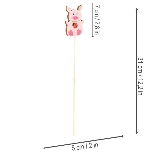 Dekoratyvinė paršelio formos gėlė, medinė, 31 cm, 16 dalių | Floristik24.lt