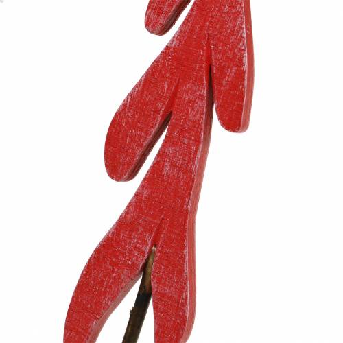 Floristik24 Dekoratyviniai kamščiai eglės raudona / pilka / balta H42cm 6vnt