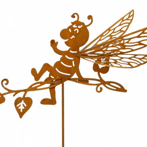 Floristik24 Sodo kištukas rust bee 34,5 × 14cm metalinė sodo puošmena 4vnt