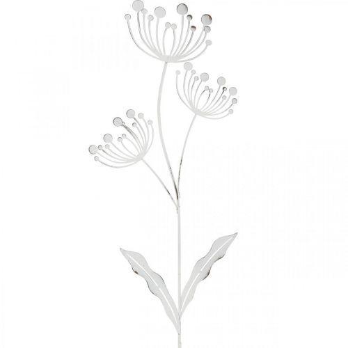 Pavasario puošmena, deko kištuko gėlė shabby chic balta, sidabrinė L87cm P18cm