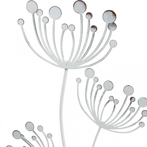 daiktų Pavasario puošmena, deko kištuko gėlė shabby chic balta, sidabrinė L87cm P18cm