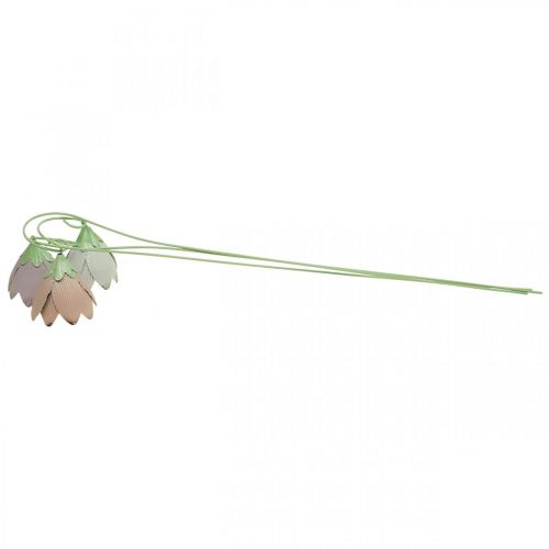 Floristik24 Sodo kuoliukai metalinės dekoratyvinės gėlės rožinė violetinė balta L58cm 3vnt